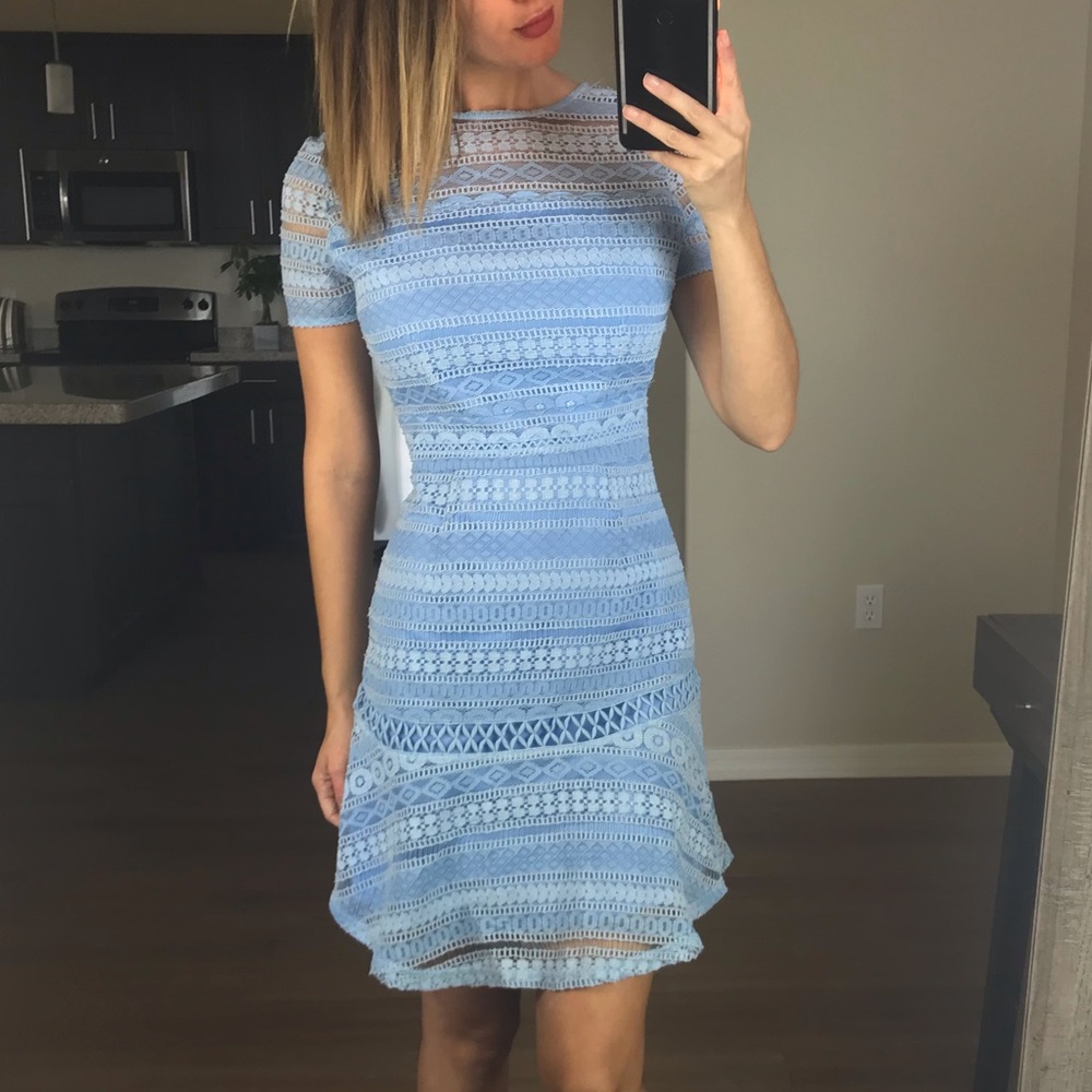 NWOT Chelsea28 Blue Lace Eyelet Dress Small